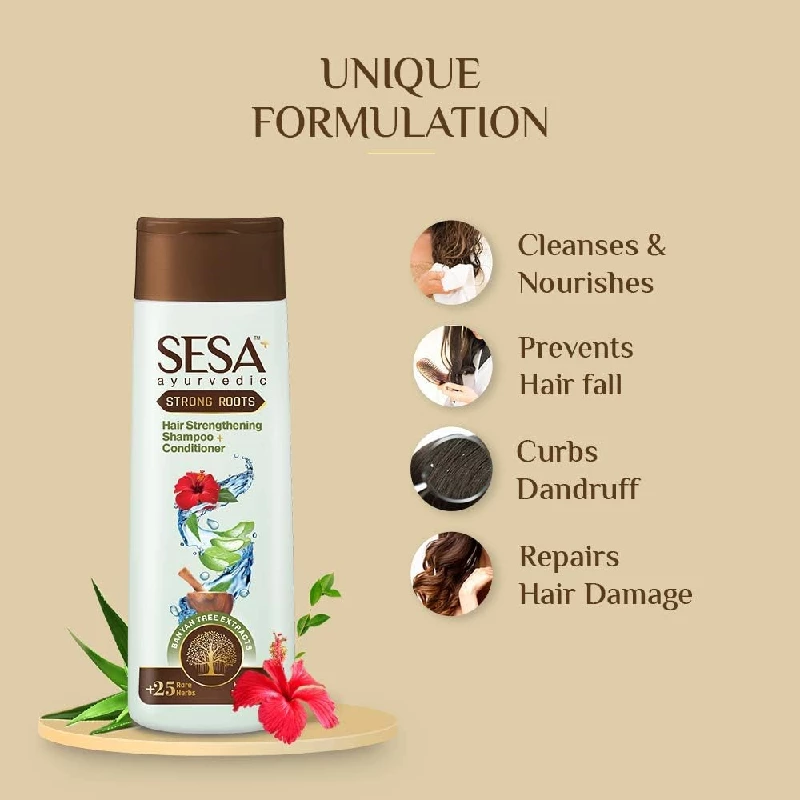Sesa Ayurvedic Strong Roots Hair Shampoo And Conditioner, 200 ml-2.webp
